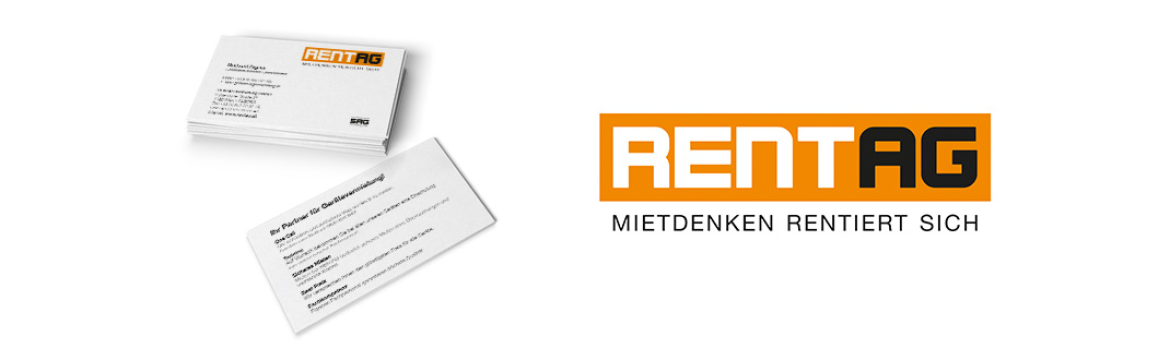 Rentag Visitenkarten und Logo, Markenauftritt