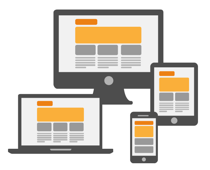 Responsive-Webdesign Darstellung meherer Endgeräte