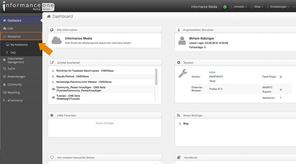 FAQ und Assistance Informance One Tutorial