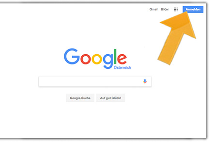 Konto erstellen über die Google Homepage
