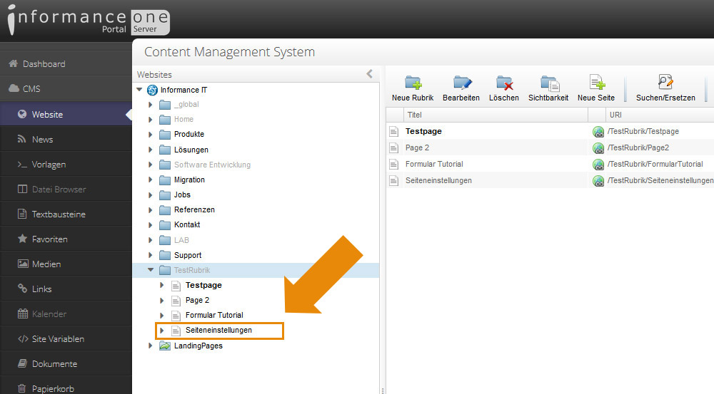 neue_seite_2 tutorial, cms
