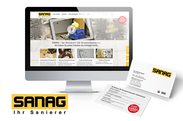 Webdesign und Visitenkarte Sanag